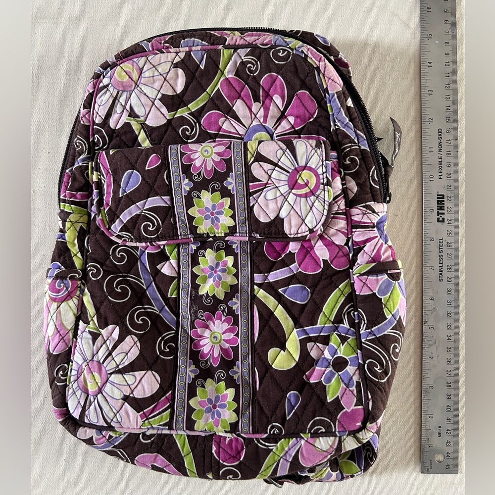 Vera Bradley Purple Punch Retired 12" Pink and Purple Backpack - Picture 2 of 6